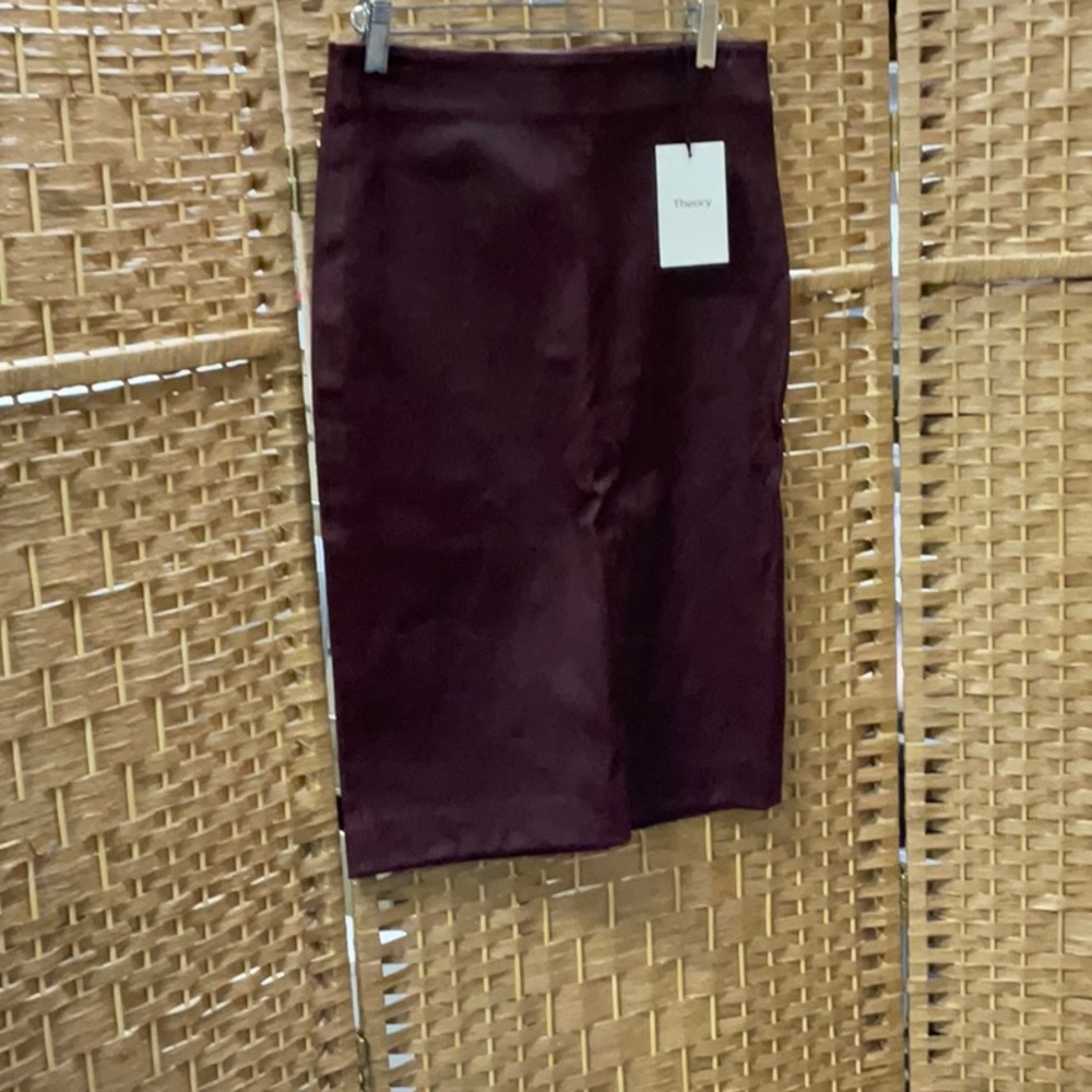 Theory Burgundy Pencil Skirt
